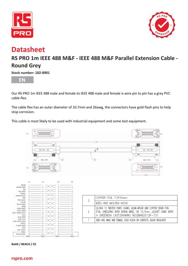 Ieee 488 Code Example RS PRO IEEE 488 ถึง IEEE 488 สายไฟ ขนาน 1 ม | RS Pro | MISUMI ประเทศไทย