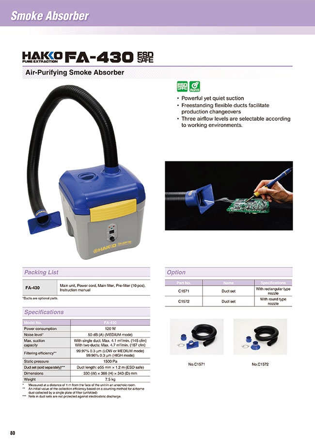 FA430-01 | Air Cleaning Smoke Suction Device FA-430 | HAKKO 